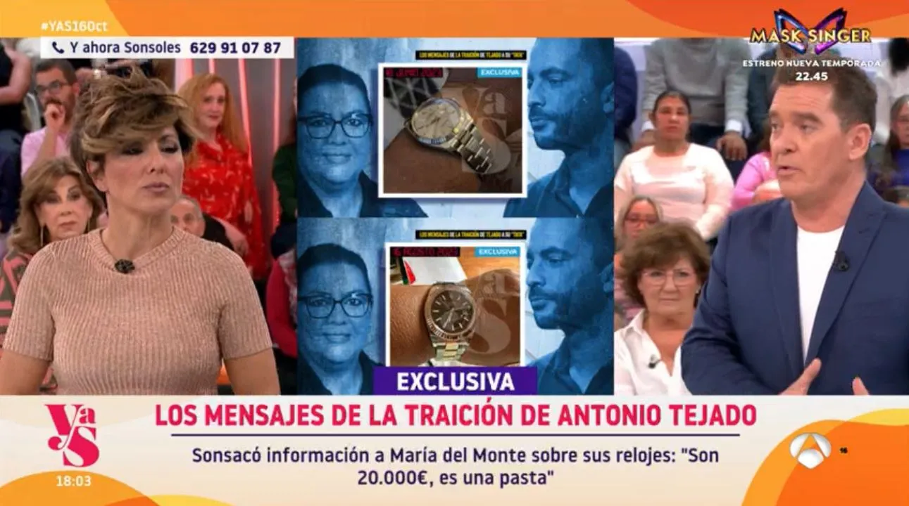 Los mensajes de Antonio Tejado a María del Monte en 'Y ahora, Sonsoles'.