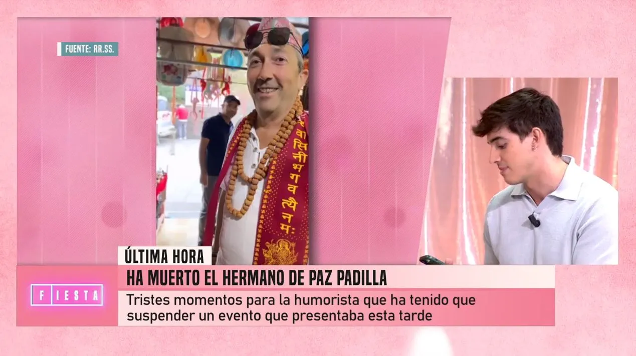 En 'Fiesta' dieron la noticia de la muerte del hermano de Paz Padilla.