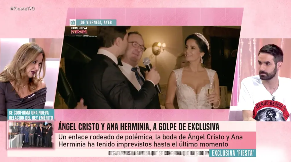 El programa 'Fiesta' ha confesado que Ángel Cristo Jr. tenía dudas con la boda.