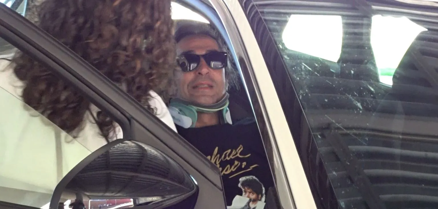 Mario Vaquerizo saliendo de Cáceres hacia Madrid.