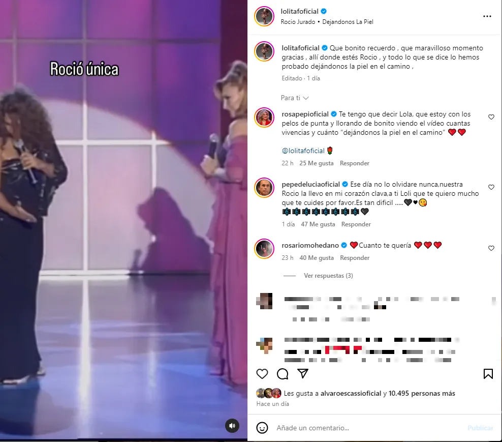 Lolita comparte un vídeo cantando con Rocío Jurado