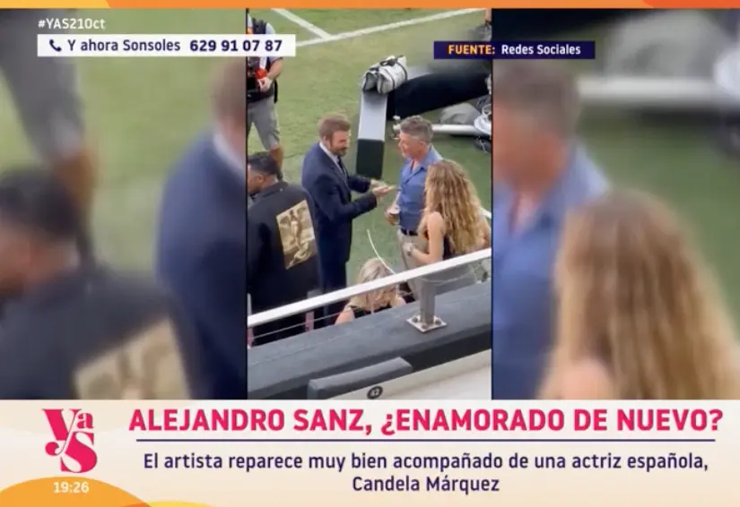 Alejandro Sanz asistió con Candela Márquez al partido de fútbol de David Beckham.