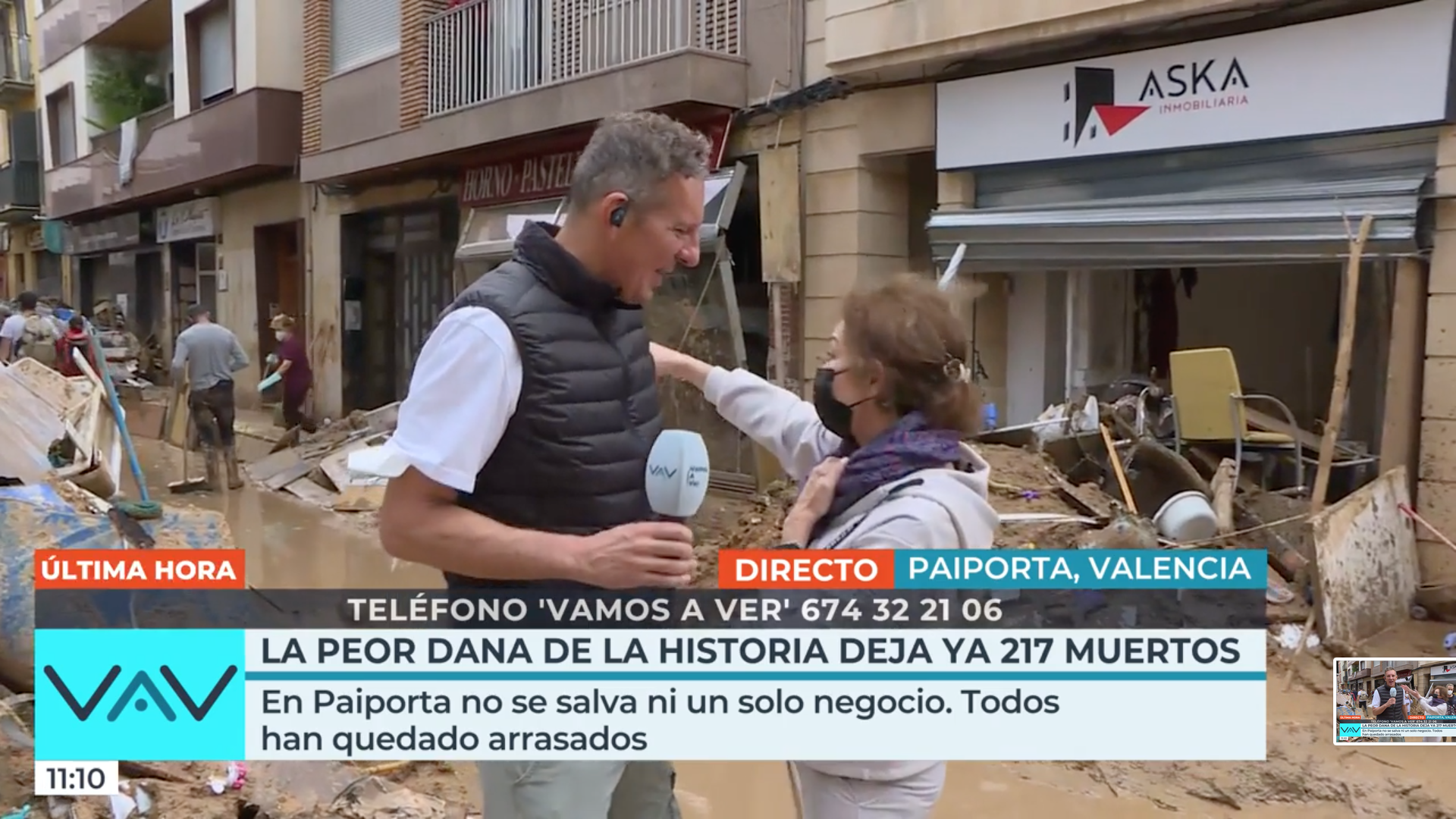 Prat y Quintana se han reencontrado en la zona cero de la catástrofe. MEDIASET