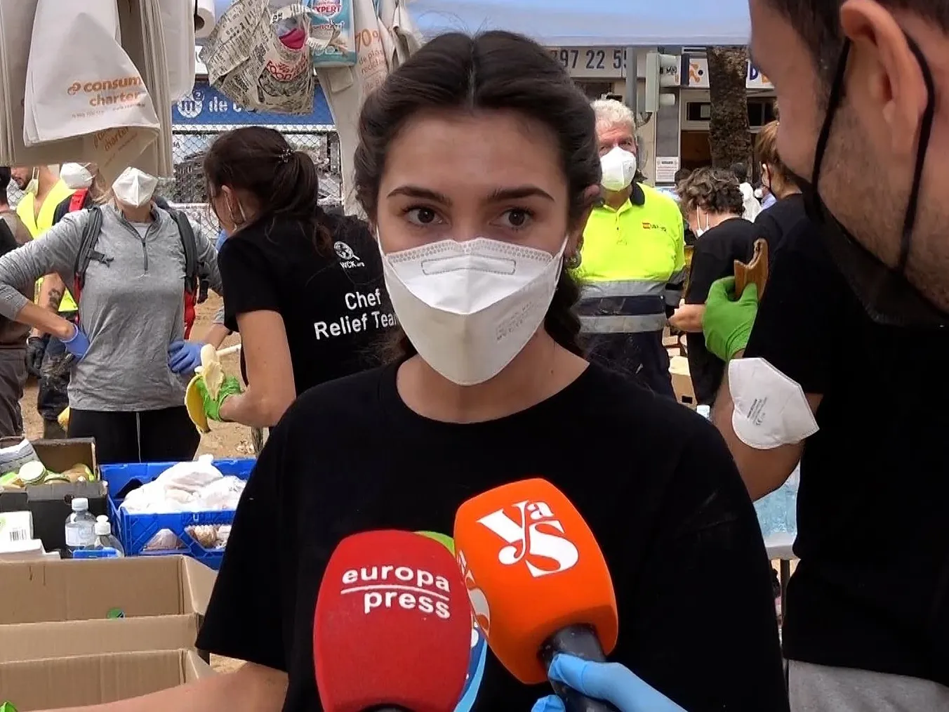 Anna Ferrer en Valencia como voluntaria (EP)