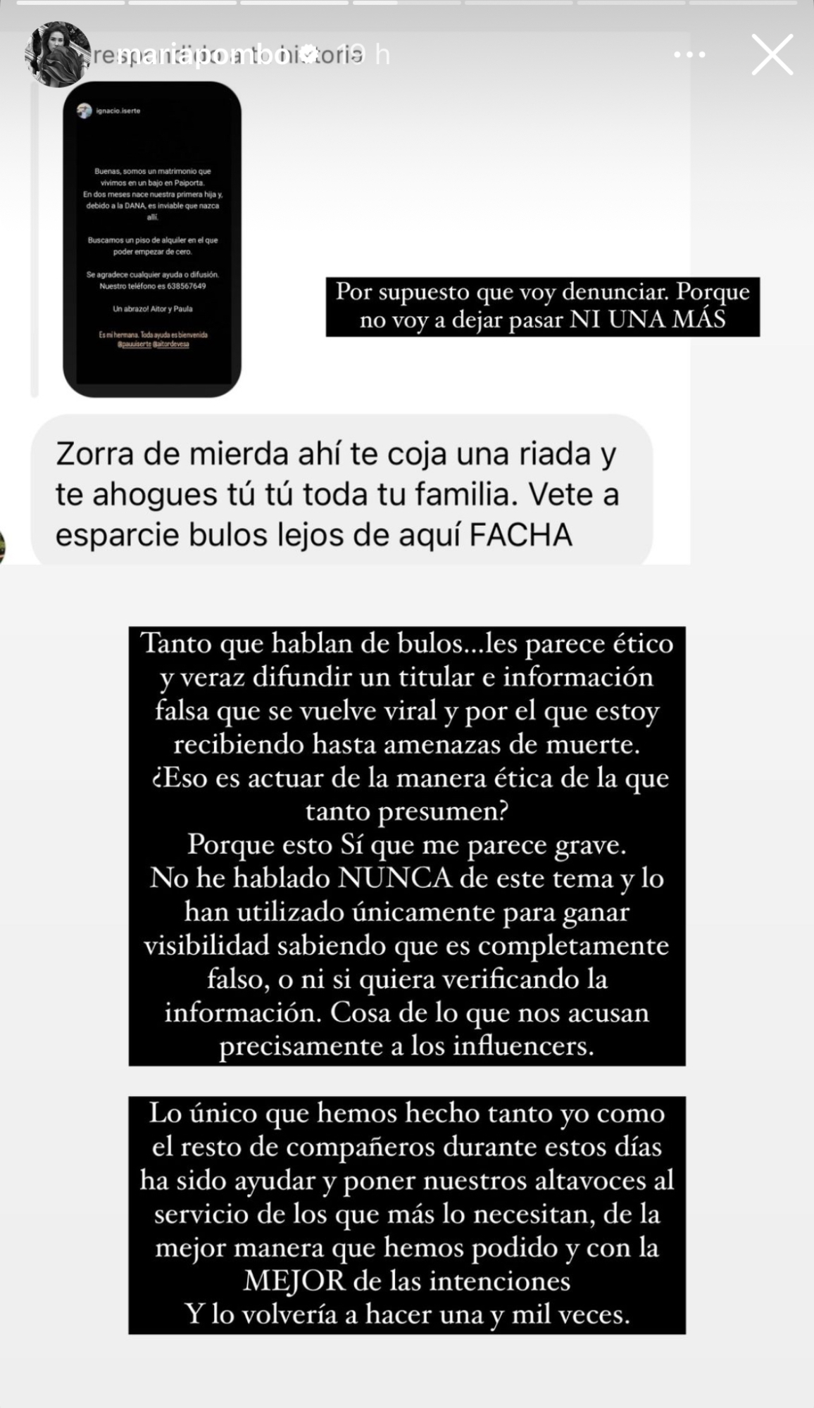 La influencer anuncia que denunciará lo ocurrido.