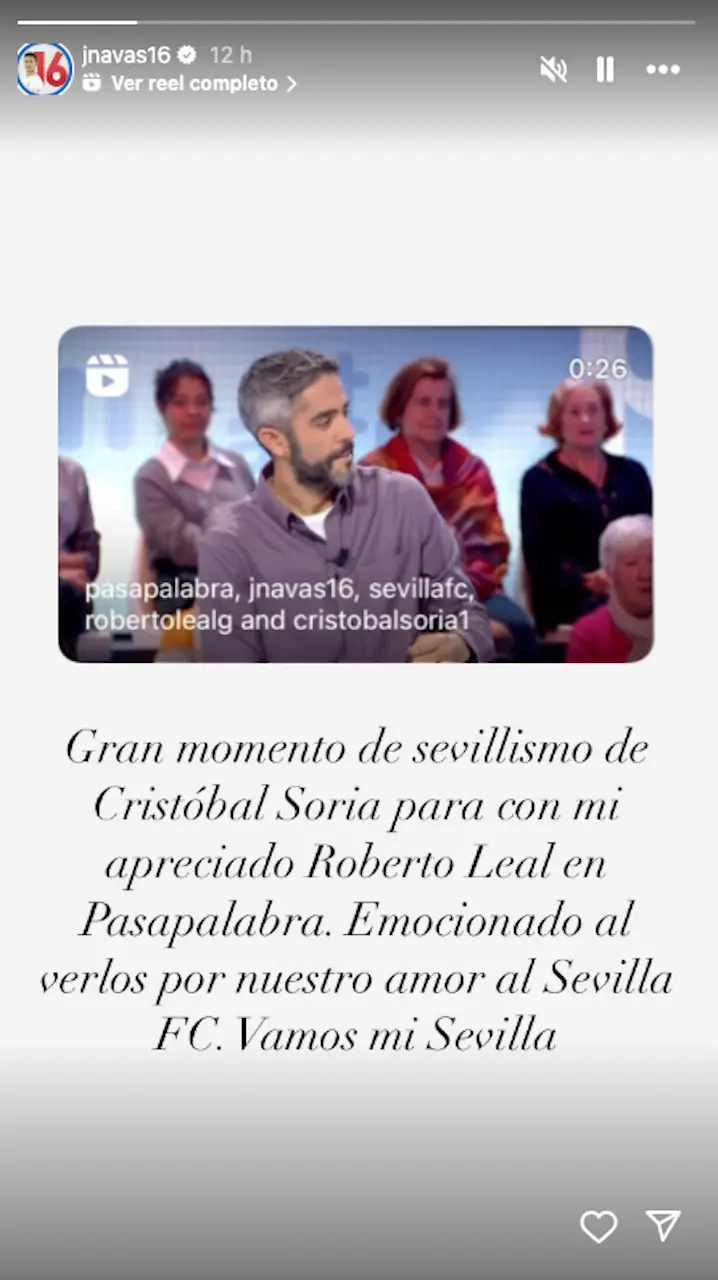 La respuesta de Jesús Navas.