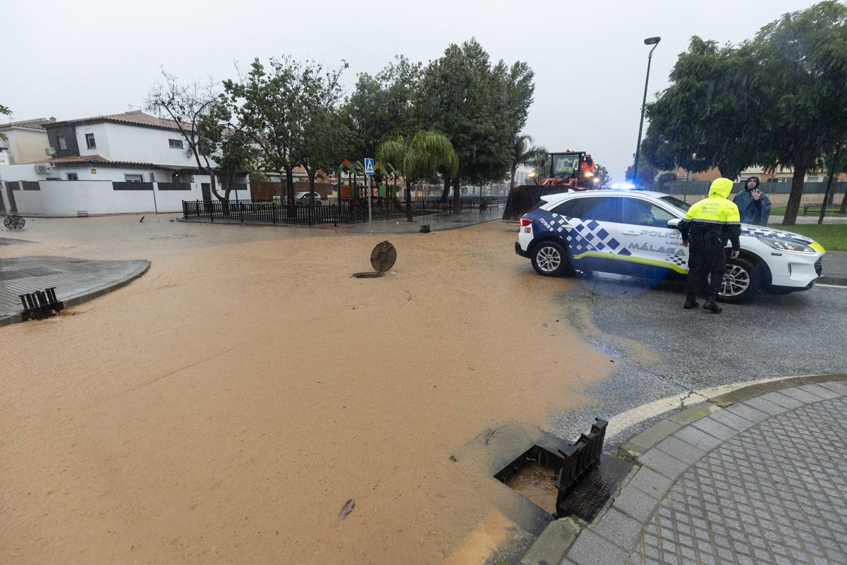 El barrio de Campanillas, en Málaga, inundado por la DANA.