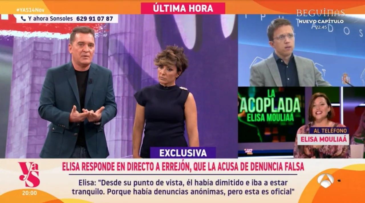 Elisa Mouliaá habla de Íñigo Errejón en 'Y ahora, Sonsoles'.