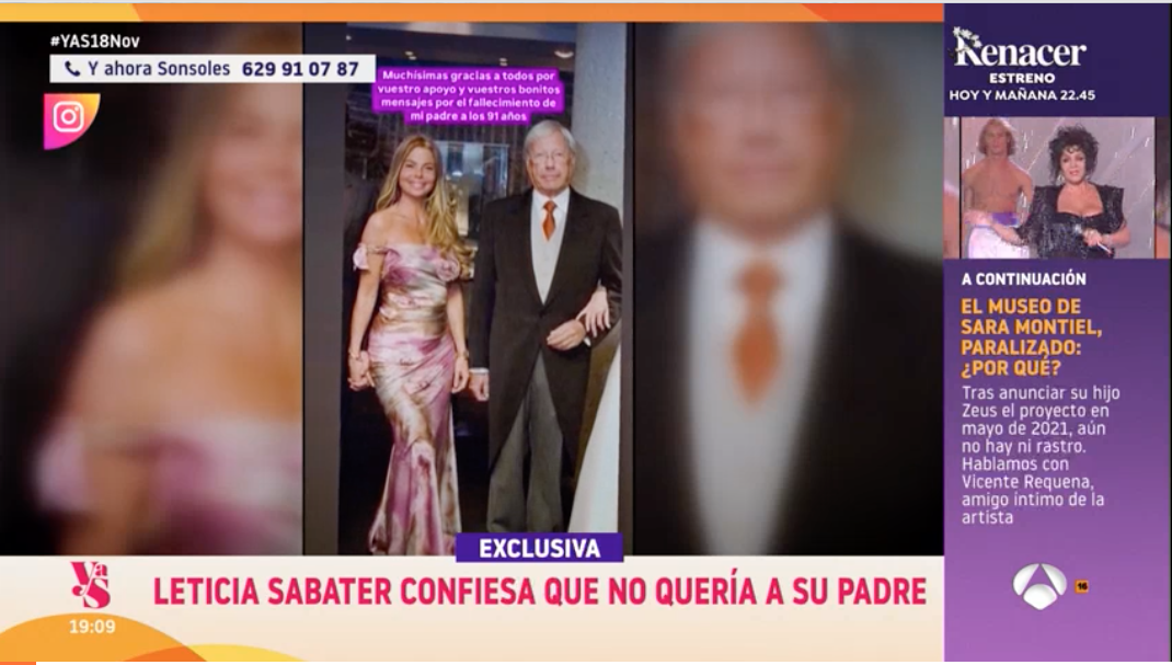 Leticia Sabater, muy dura tras la muerte de su padre: "Jamás le he querido"