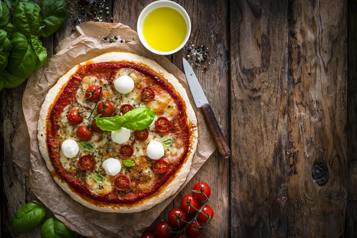 Pizza con base de coliflor