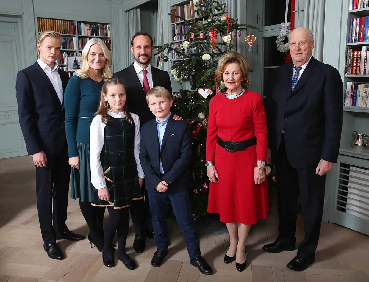 La familia real noruega en Navidad.