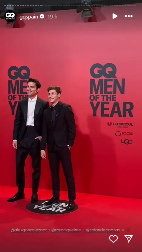 Álex González en una imagen de Instagram en la gala de GQ