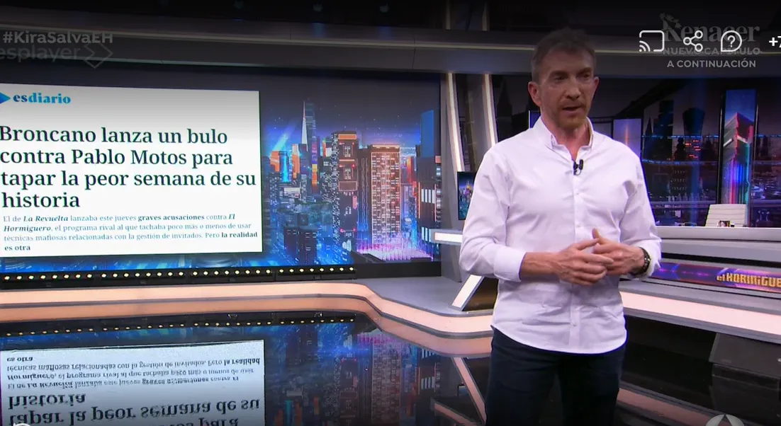 Pablo Motos responde a Broncano tras la polémica con Jorge Martín