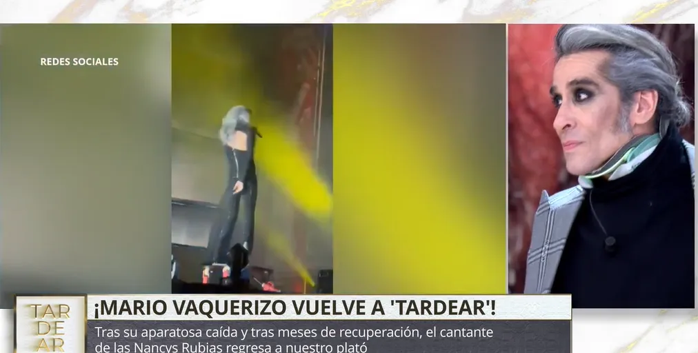 Mario Vaquerizo en en plató de TardeAR tras su caída