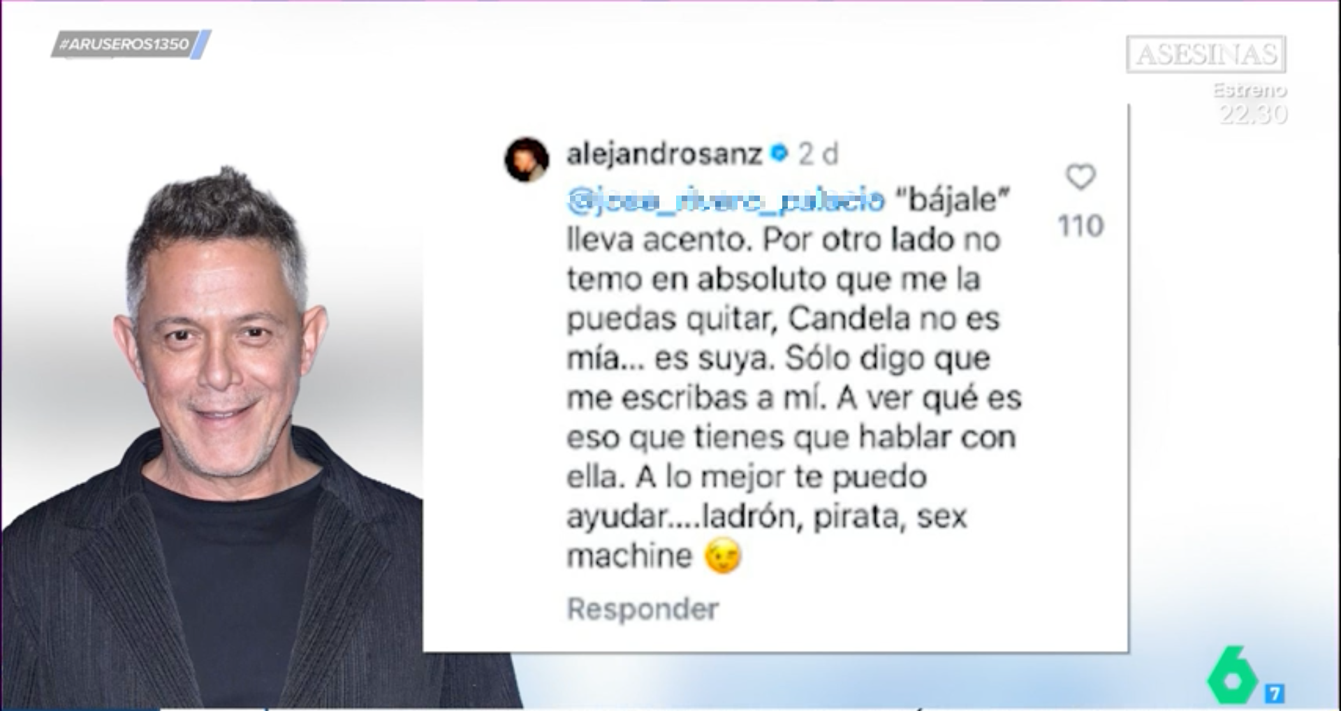 Alejandro Sanz estalla y defiende a su novia, Candela Márquez, en redes sociales