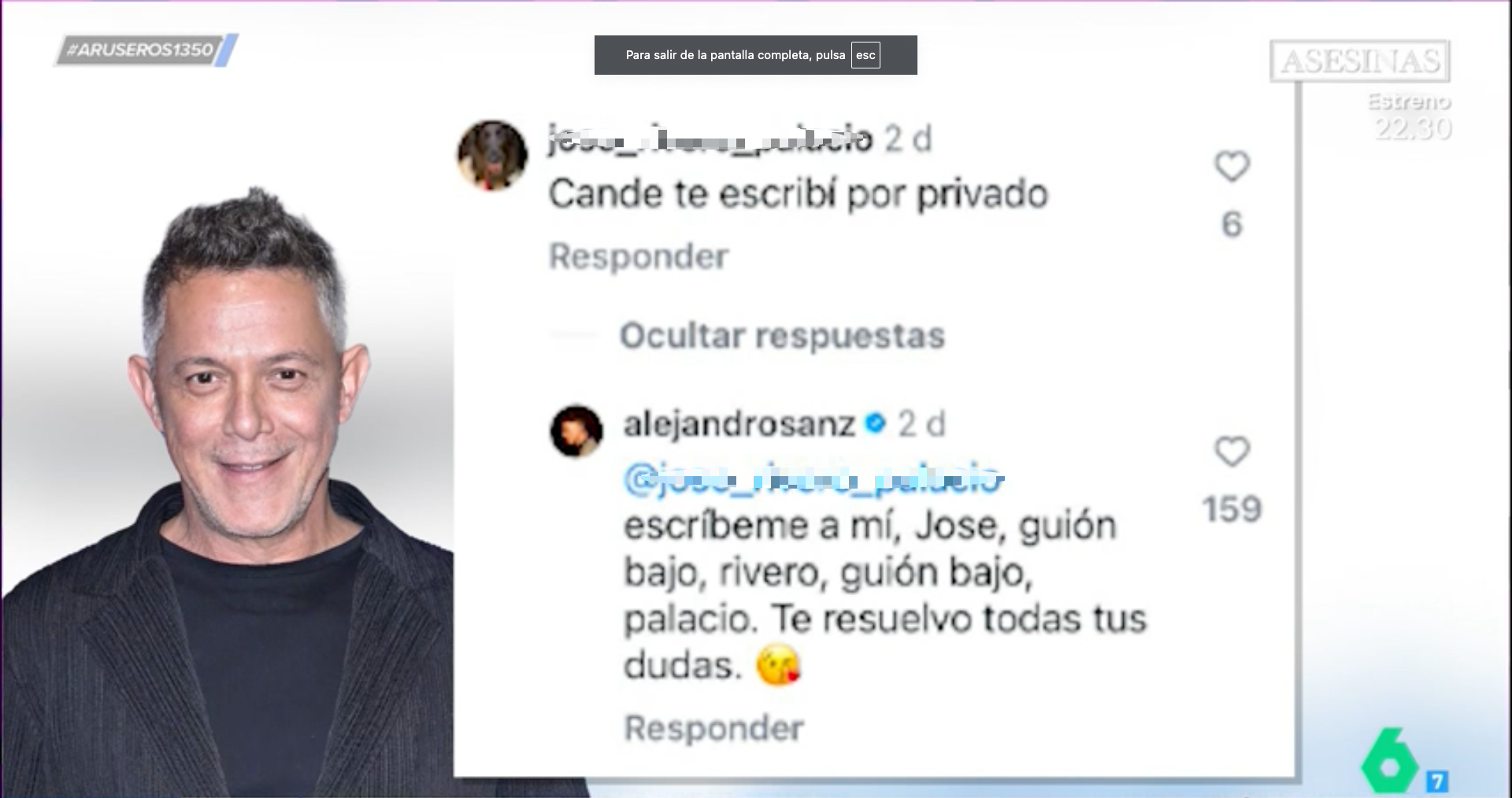 Alejandro Sanz estalla y defiende a su novia, Candela Márquez, en redes sociales