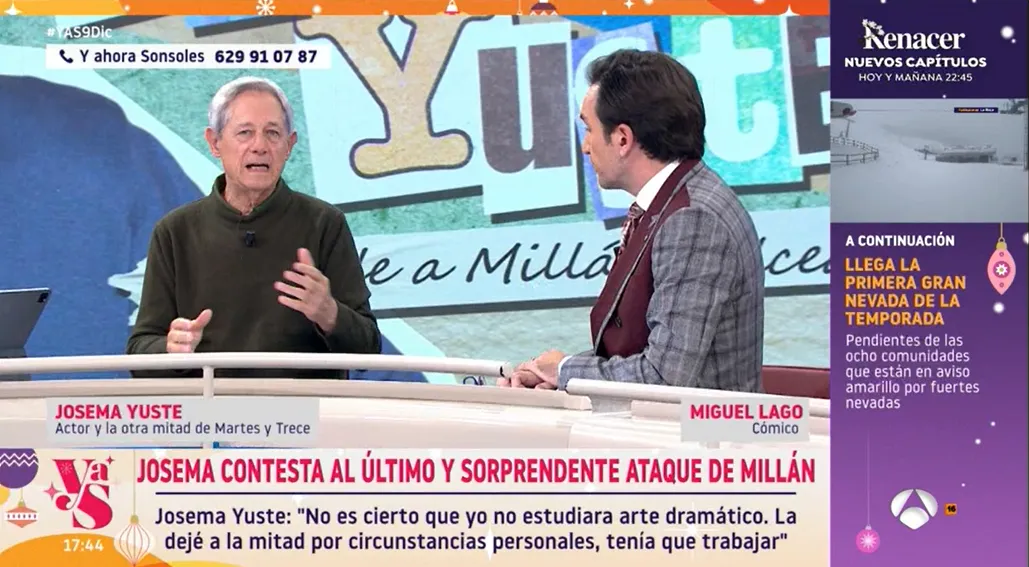 Josema Yuste en 'Y ahora Sonsoles' habla de Millán Salcedo