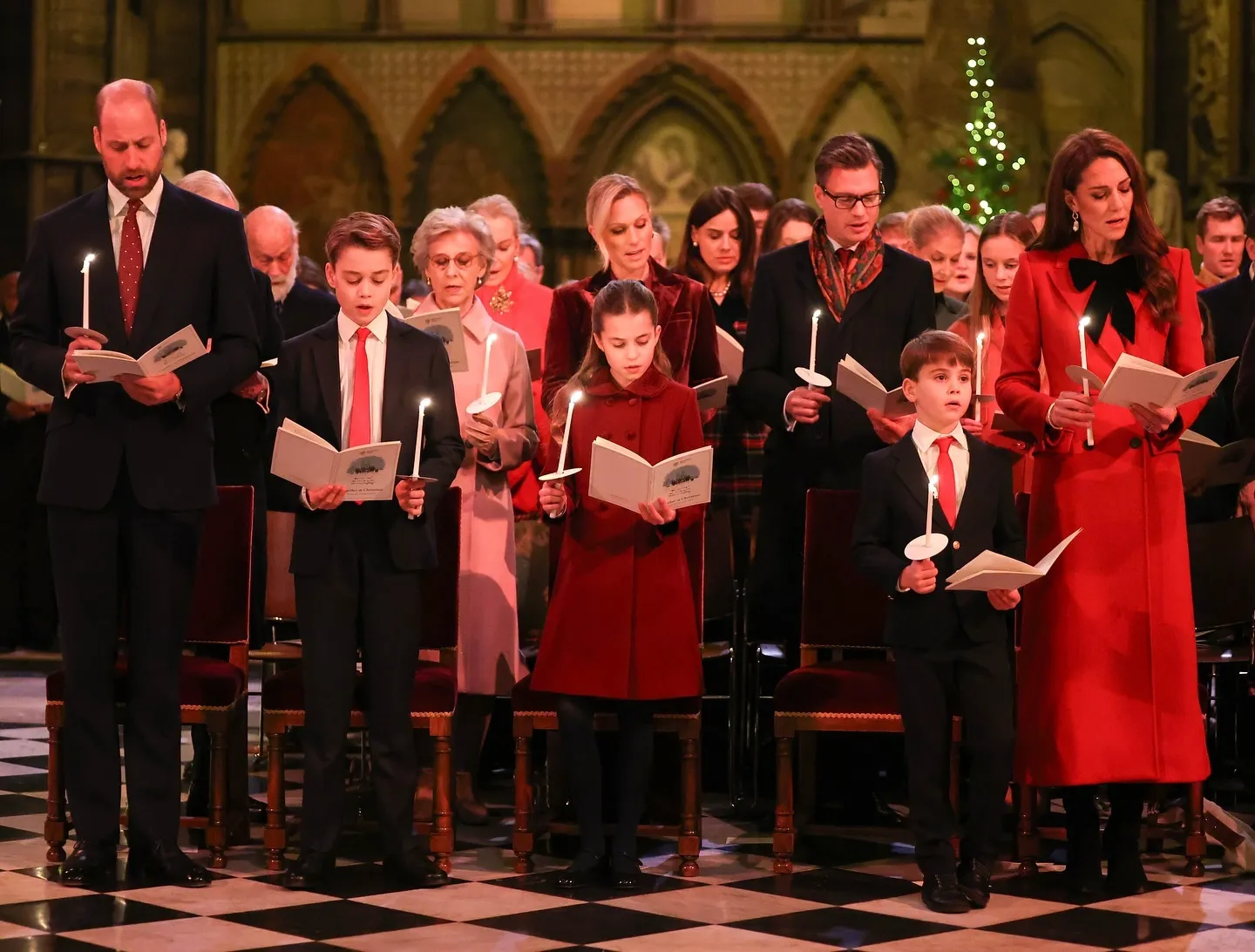 Kate Middleton, Guillermo y sus hijos en el concierto navideño en Westminster.