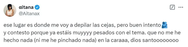 Aitana niega haberse retocado la cara.