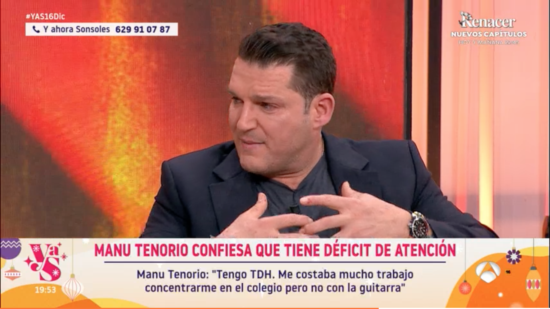 Manu Tenorio revela el trastorno que le acaban de diagnosticar