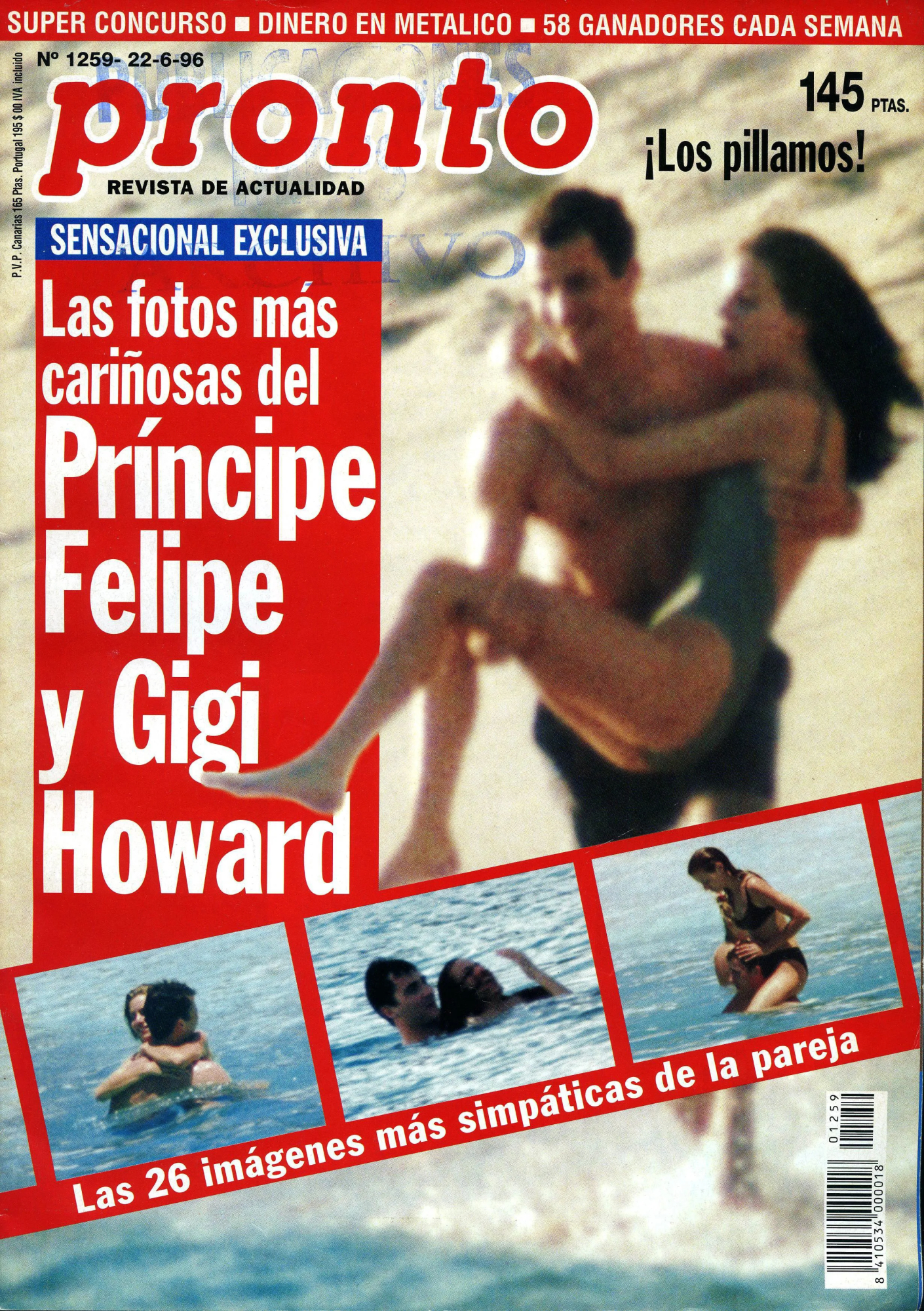 La portada de tu revista Pronto con Felipe VI y Gigi Howard en la playa.