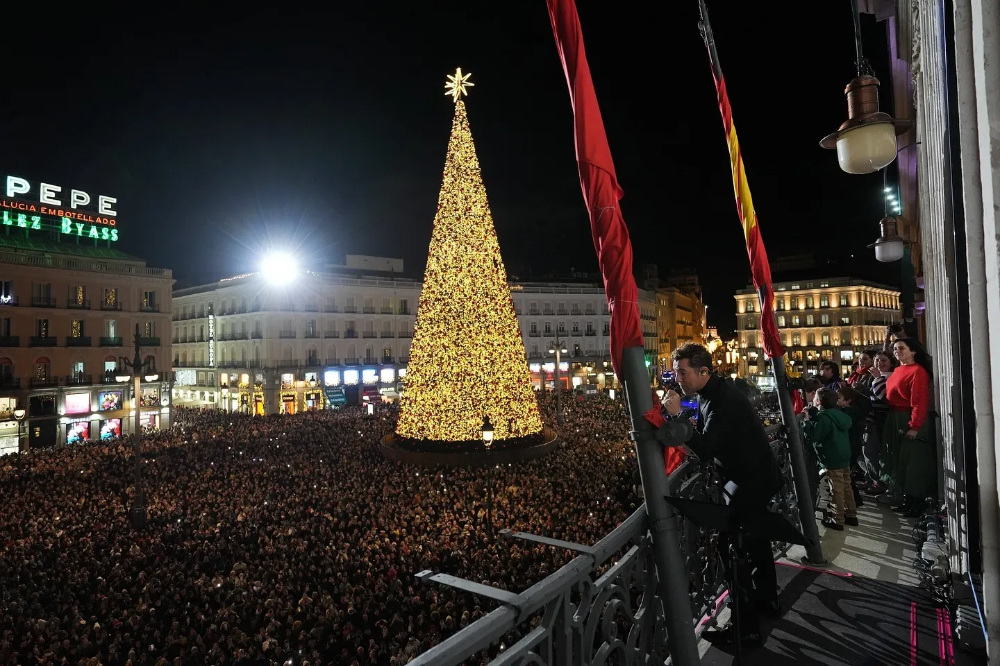 David Bisbal da un concierto navideño en la Puerta del Sol. Foto: Comunidad de Madrid.