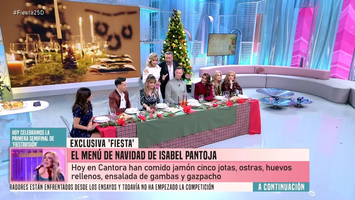 El menú de Isabel Pantoja en Navidad, según 'Fiesta'.