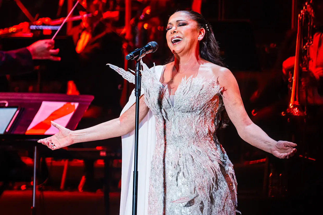 Isabel Pantoja, durante el concierto en Madrid