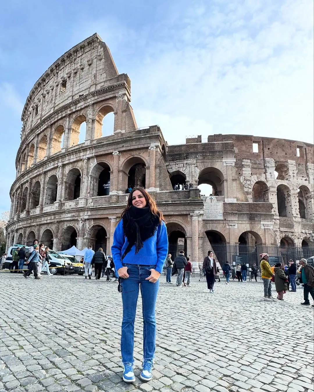 Carmen Alcayde y su hija, en Roma.