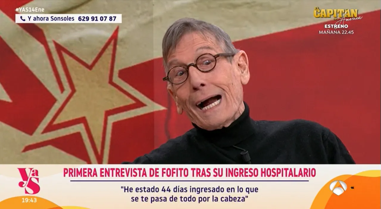 Fofito en una entrevista en Y ahora Sonsoles tras recuperarse de una neumonía