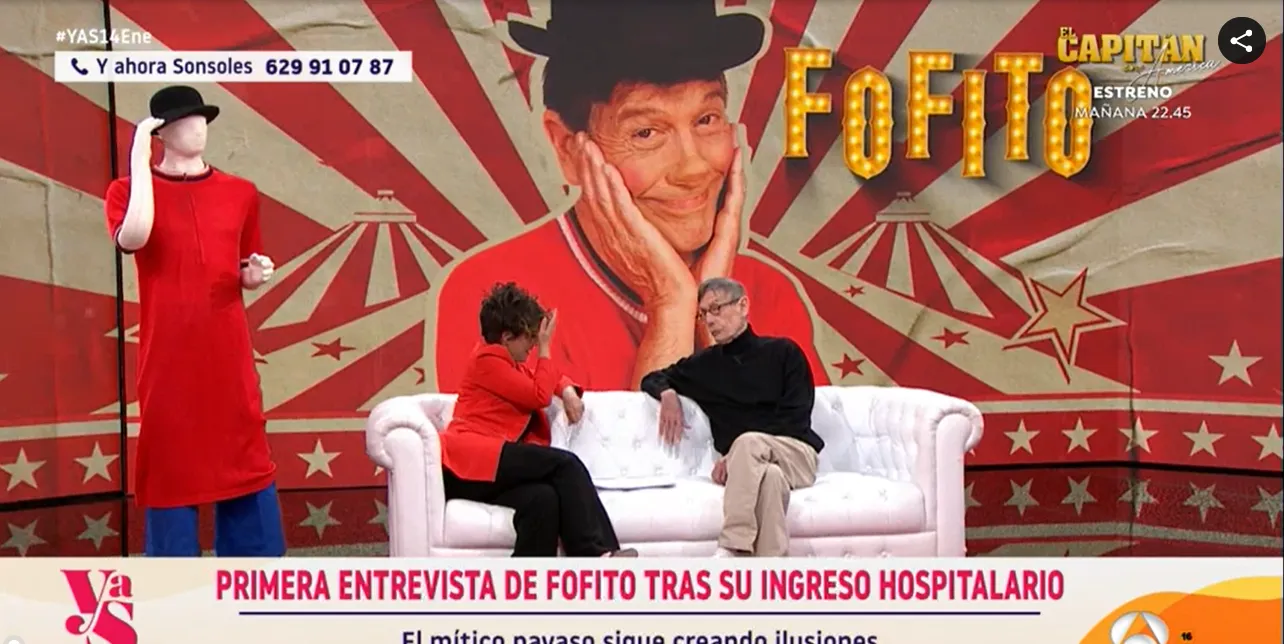 Fofito en una entrevista en Y ahora Sonsoles tras recuperarse de una neumonía