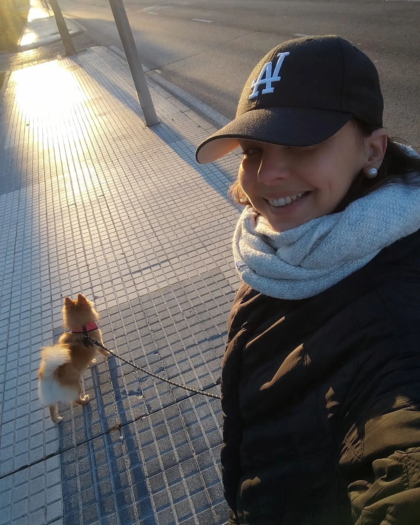 Chenoa con su perrita Cloe.