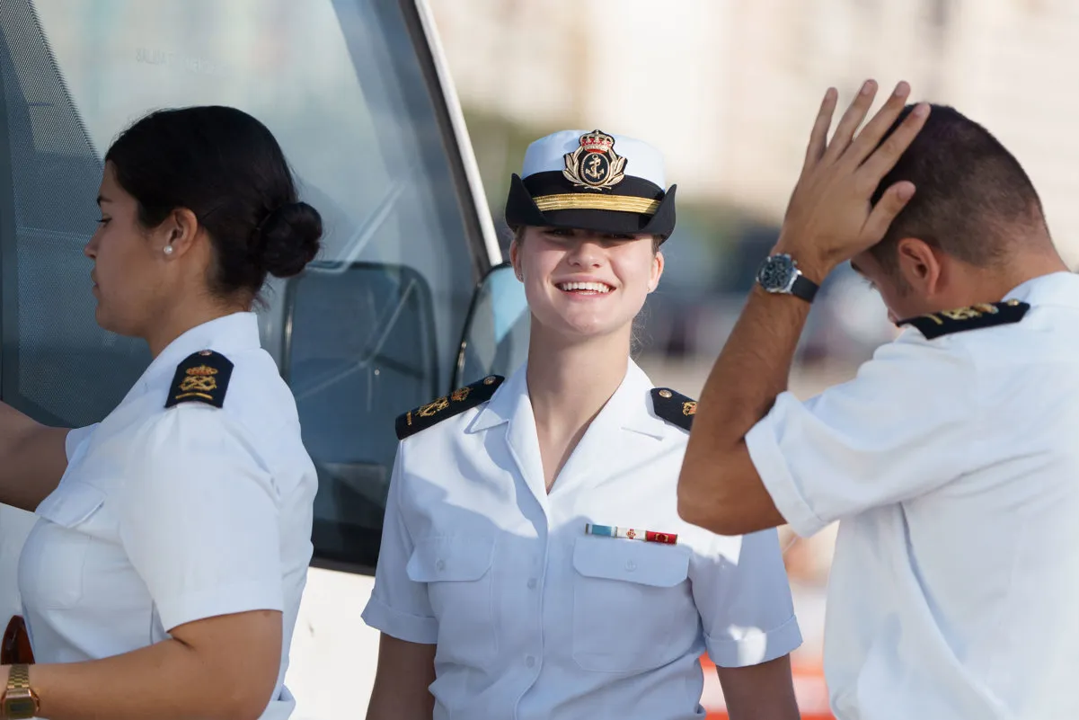 La princesa Leonor en su llegada a Tenerife con el Juan Sebastián Elcano.