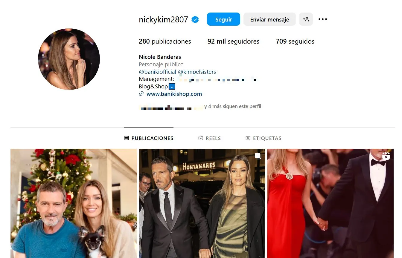 Nicole Kimpel ha cambiado su apellido por Nicole Banderas.