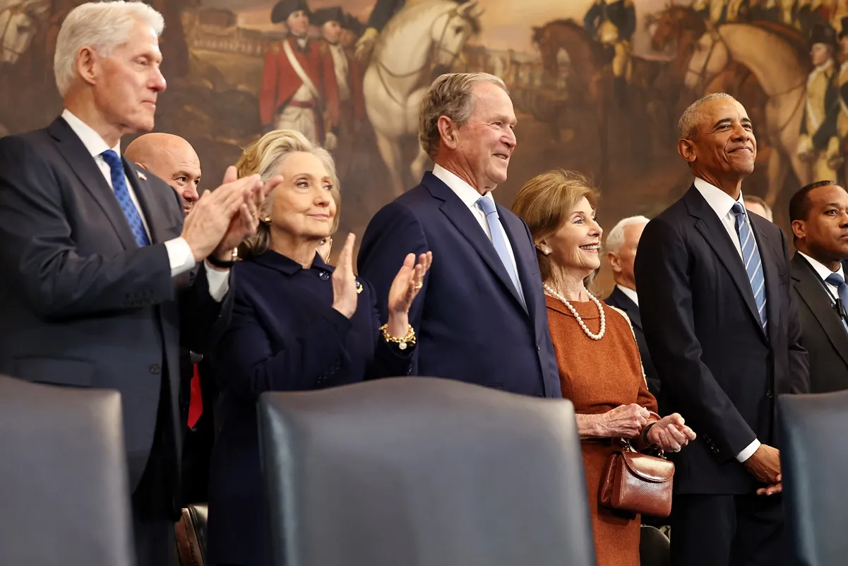 Barack Obama en la toma de posesión de Donald Trump.