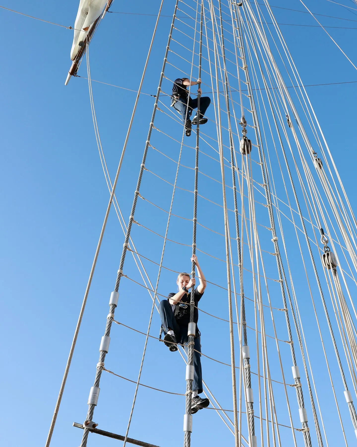 La princesa Leonor en alta mar, en el Juan Sebastián Elcano.