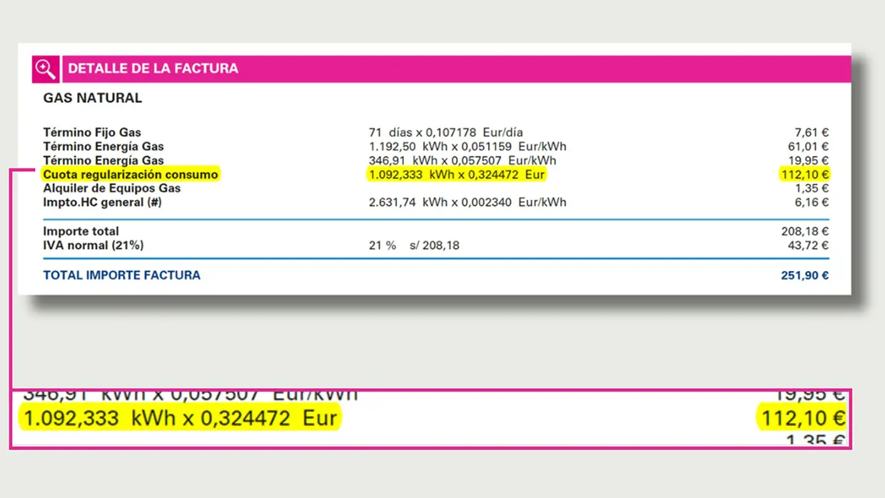 Endesa error en la factura del gas