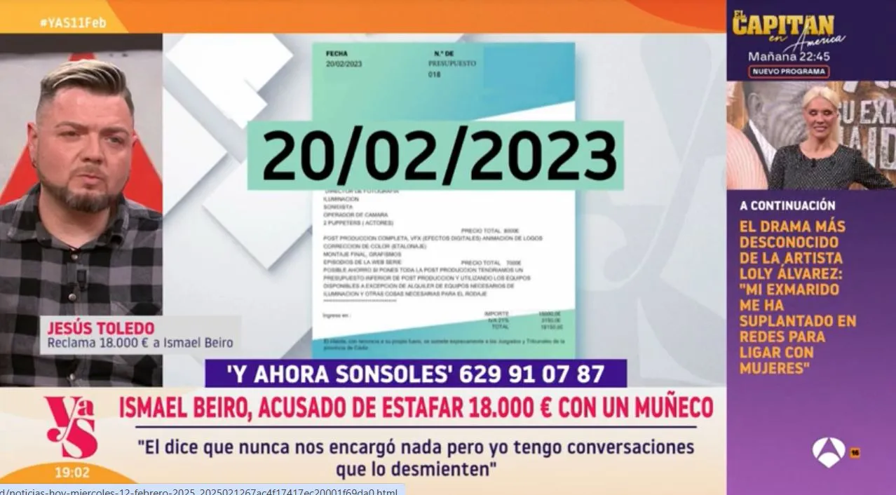 En 'Y ahora, Sonsoles' hablan de la supuesta deuda de Ismael Beiro.