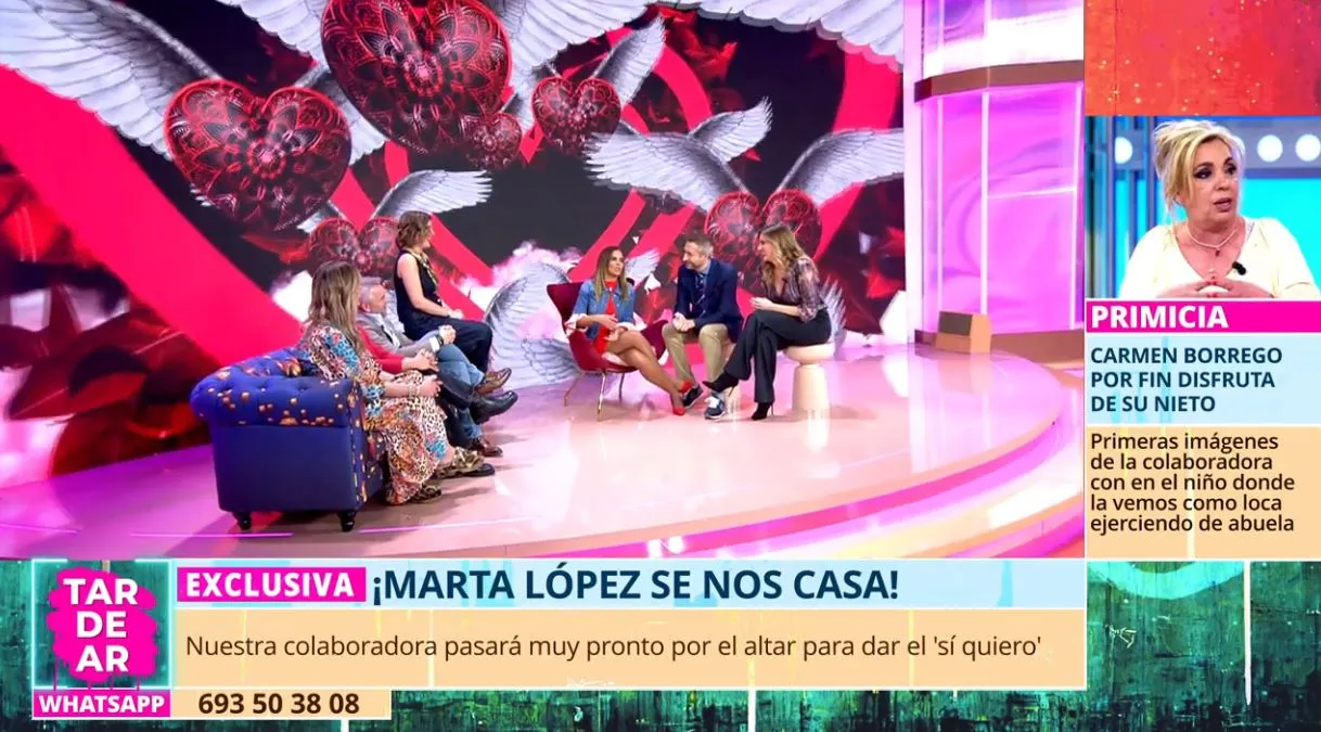 Marta López anuncia su boda en 'TardeAR'.