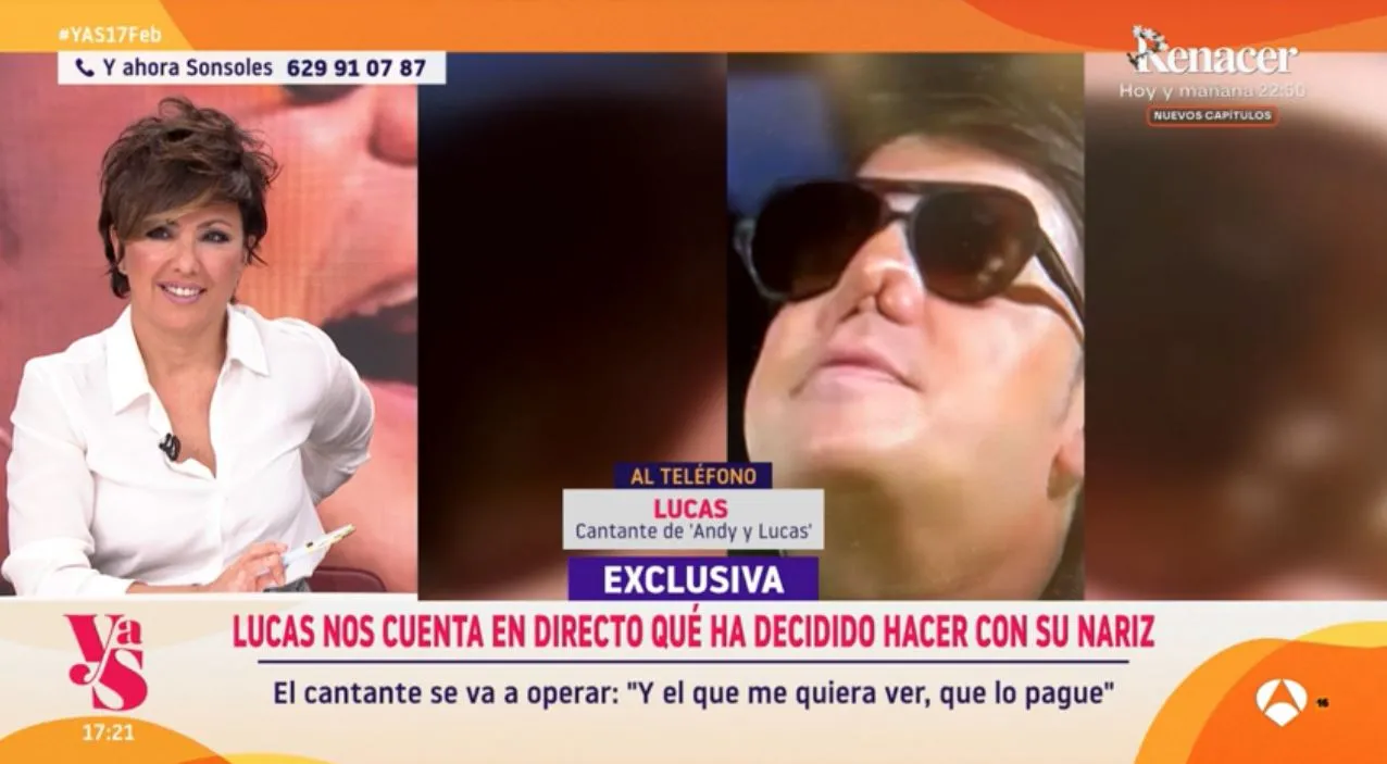 En 'Y ahora, Sonsoles' hablan con Lucas sobre su actual nariz.