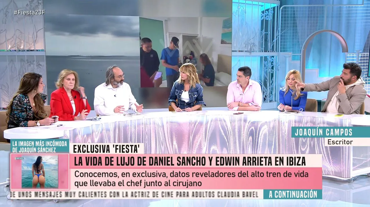 En 'Fiesta' hablan de la vida de lujo de Daniel Sancho y Edwin Arrieta.