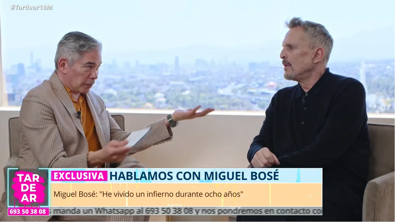 Miguel Bosé en su entrevista para Boris Izaguirre en TardeAR