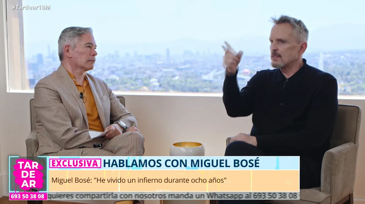 Miguel Bosé en su entrevista para Boris Izaguirre en TardeAR