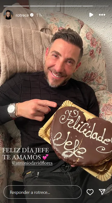 Rocío Flores felicita a Antonio David por el Día del Padre