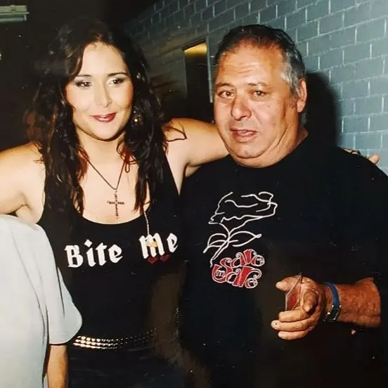 Rosa López con su padre, Eduardo